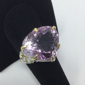 High & Mighty Genuine Amethyst & Topaz Ring, 20mm by 17mm